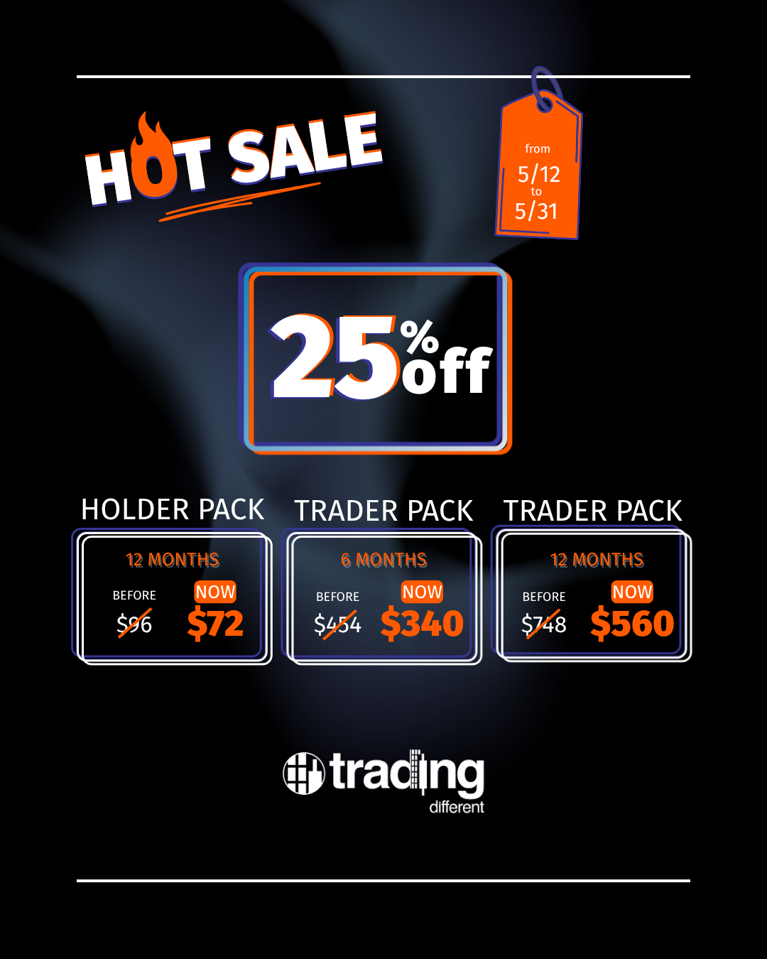HOT SALE 2026 - 25% OFF Trader and Holder Packs!